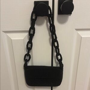 Anthropologie Fiona Chain Black Beaded Handbag